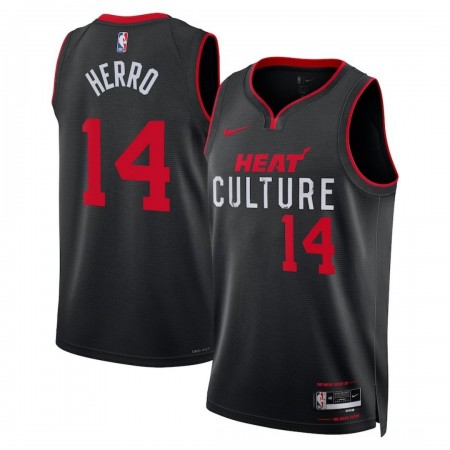 Män Miami Heat Tröja Tyler Herro 14 Nike 2023-24 City Edition Svart Swingman